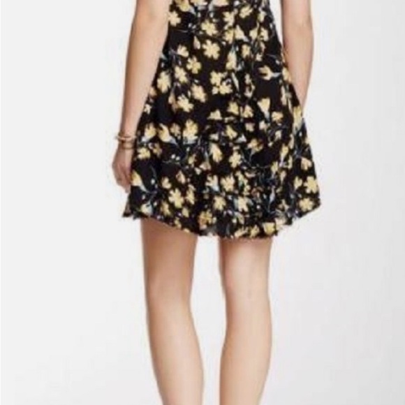 Free People Floral Mini Dress in Black and Yellow - Picture 2 of 9